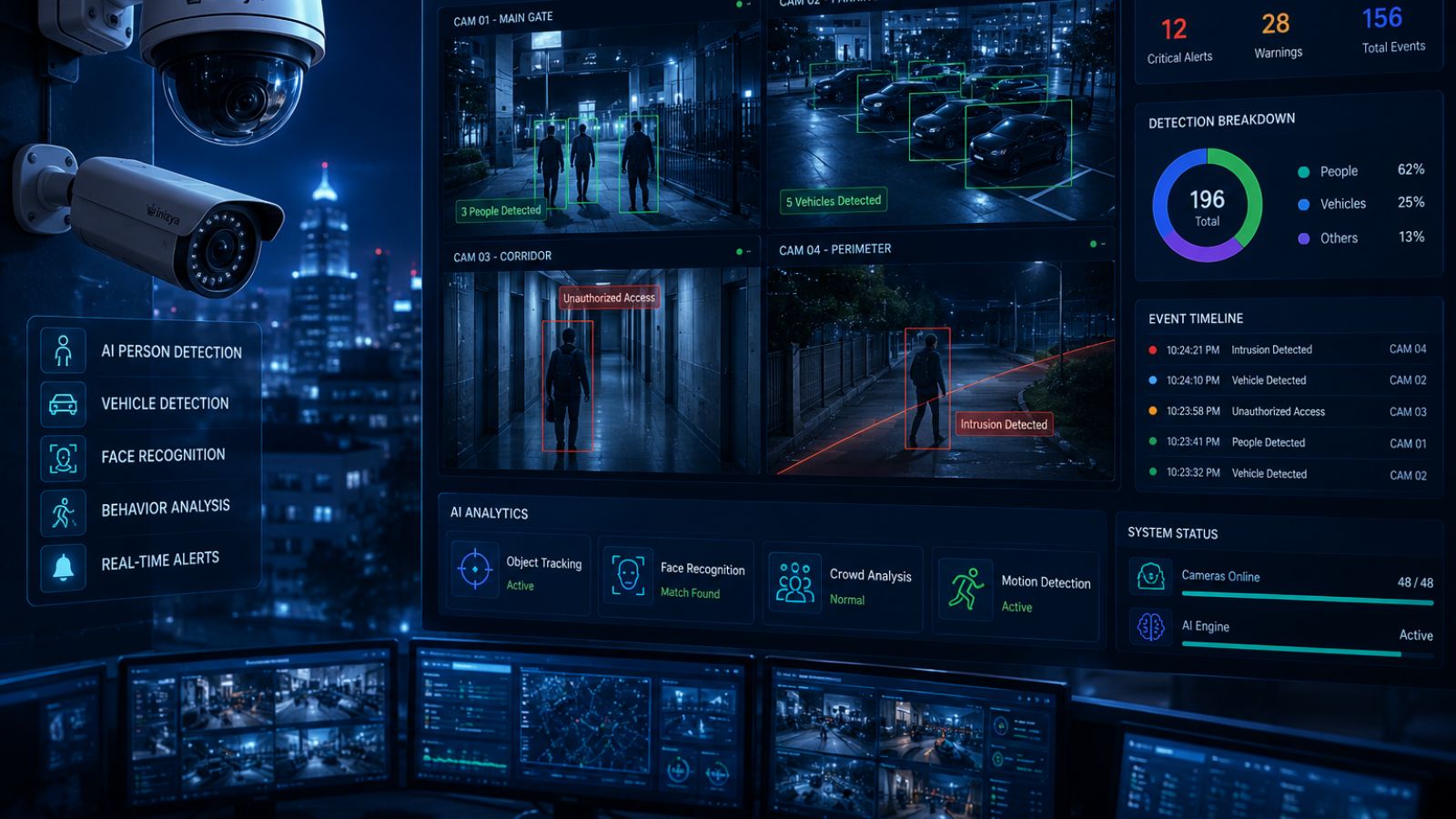 AI-powered CCTV surveillance and vision intelligence systems